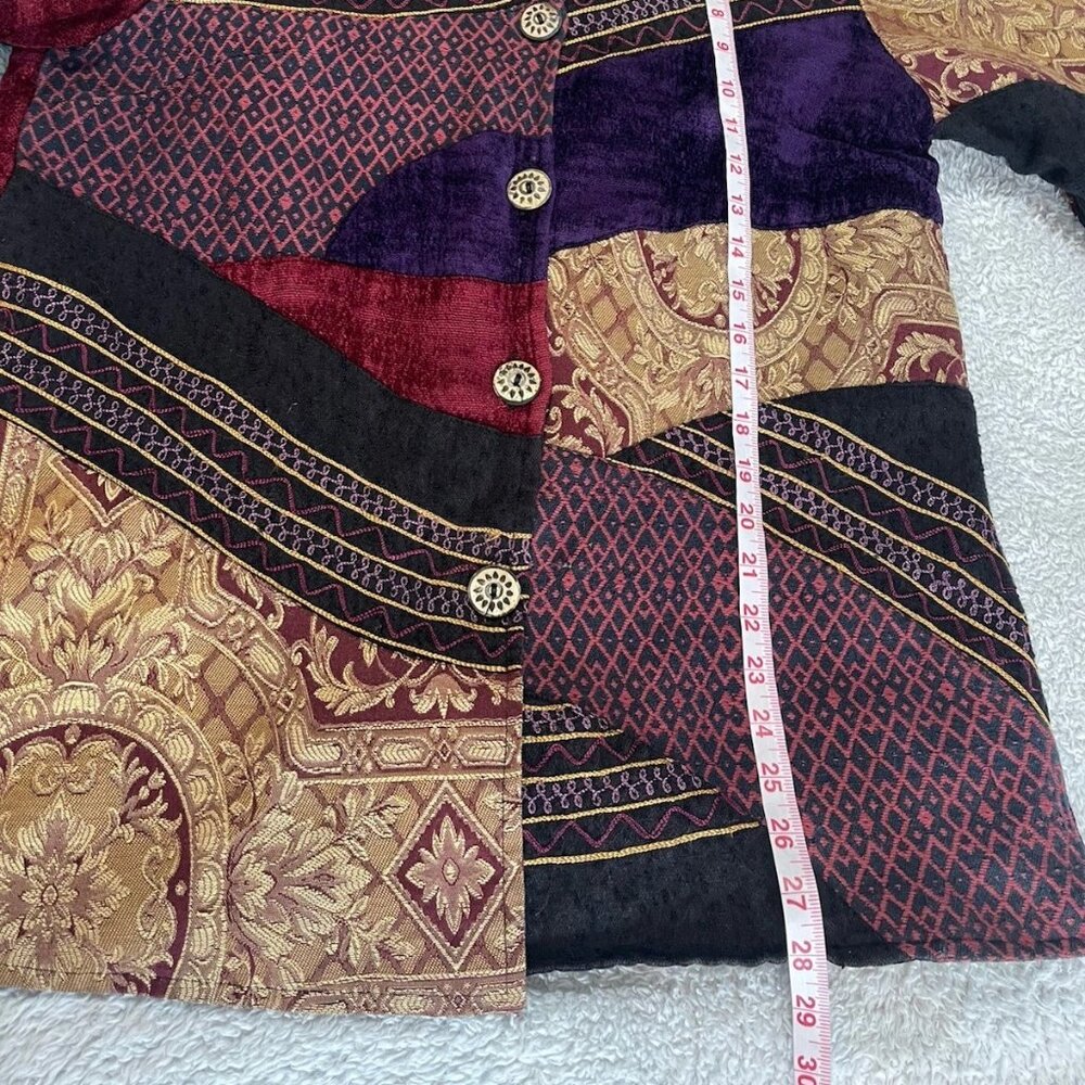 Indigo Moon Tapestry Damask Patchwork Embroidered… - image 7